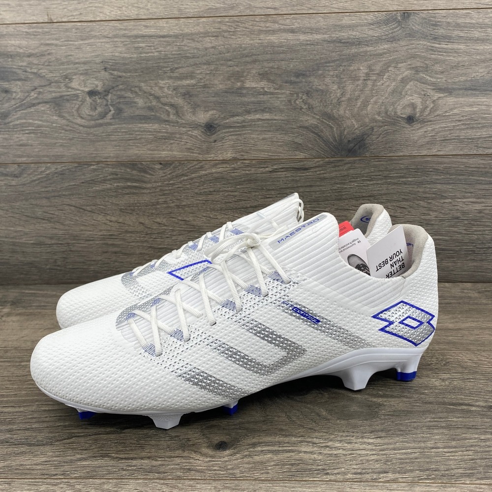 Lotto Maestro FG Soccer Cleats White Blue Men's US 13 EU‎ 47